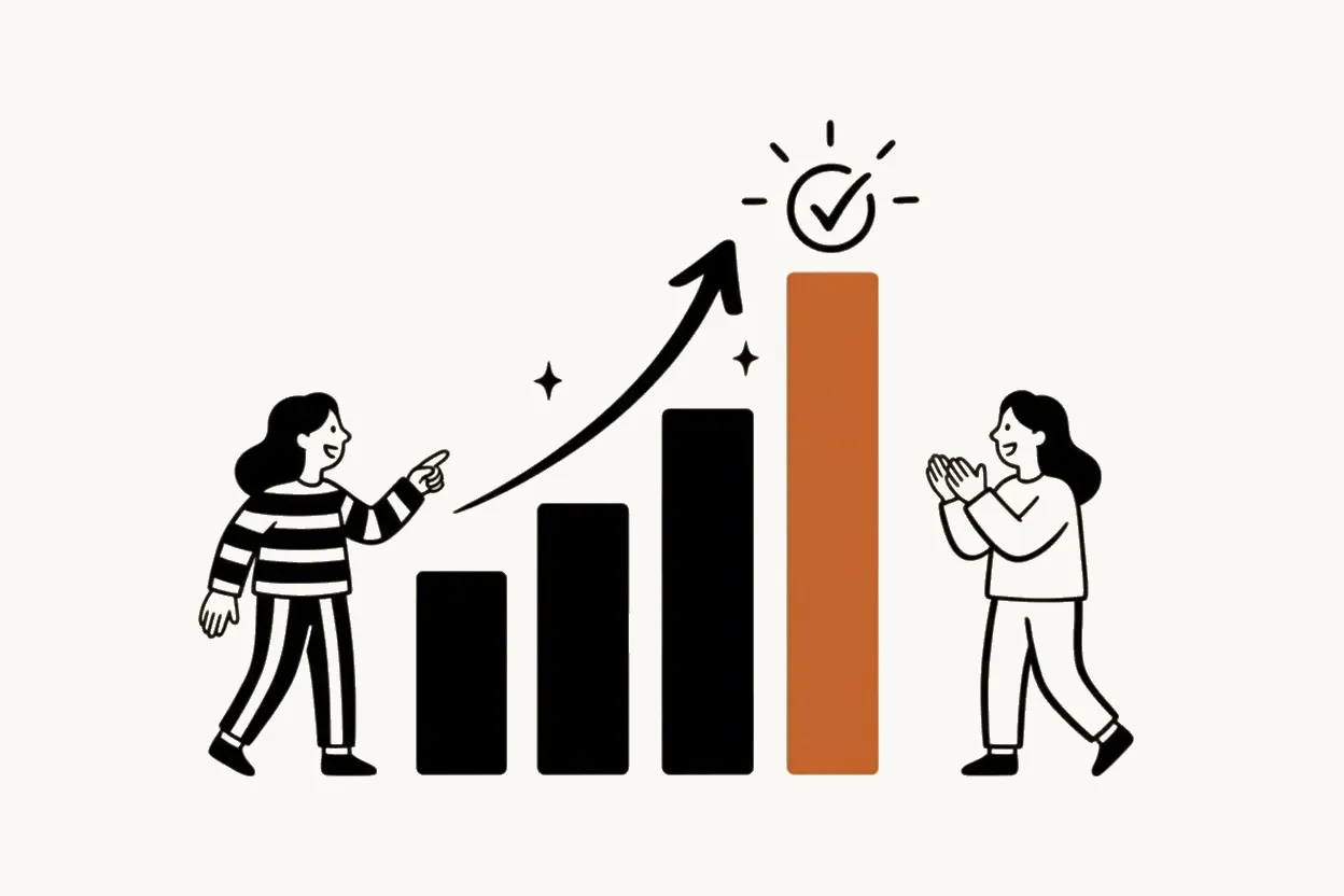 Illustratie van een stijgende grafiek die groei symboliseert
